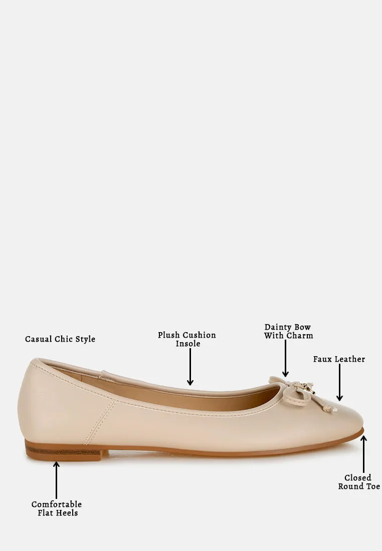Faux Leather Casual Ballerinas by RUW
