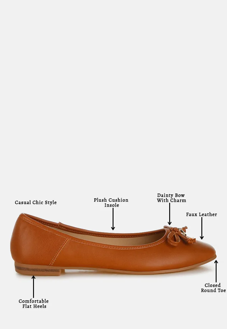 Faux Leather Casual Ballerinas by RUW