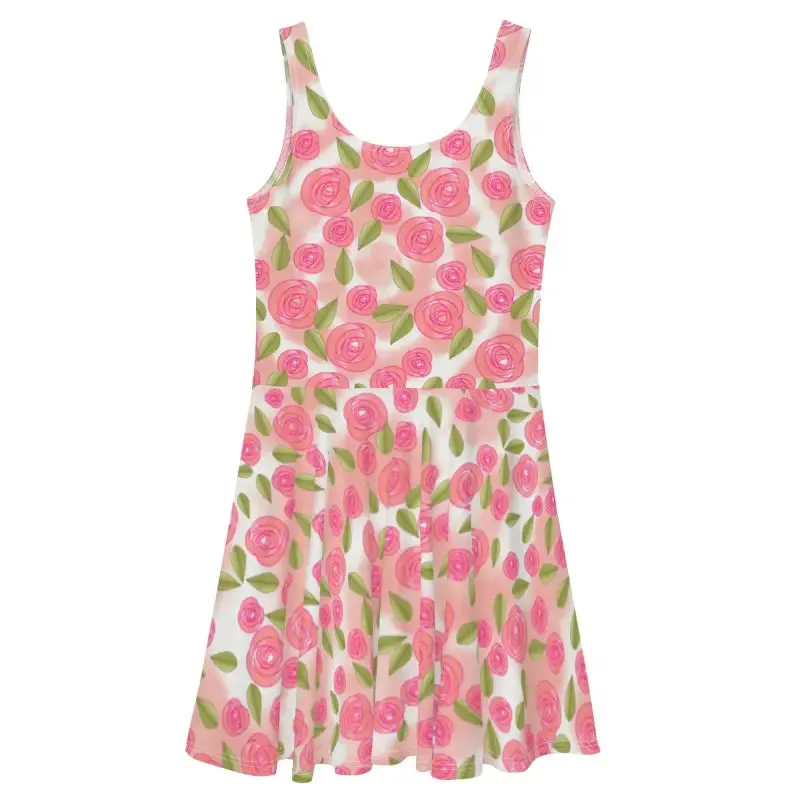 Flirty Pink Roses Skater Dress to Steal Every Spotlight