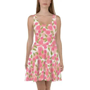 Flirty Pink Roses Skater Dress to Steal Every Spotlight