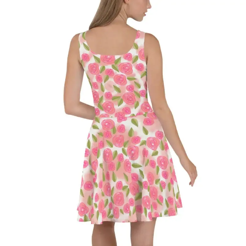 Flirty Pink Roses Skater Dress to Steal Every Spotlight
