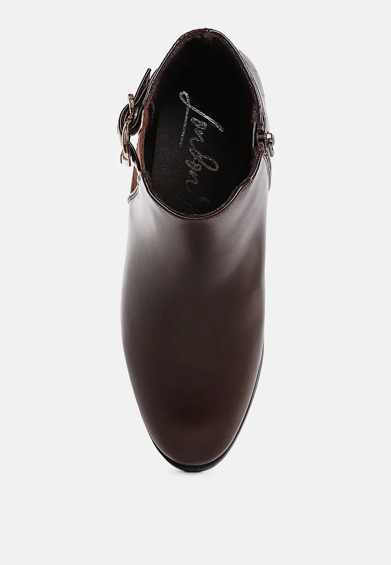 Frothy Buckled Ankle Boots With Croc Detail By Ruw