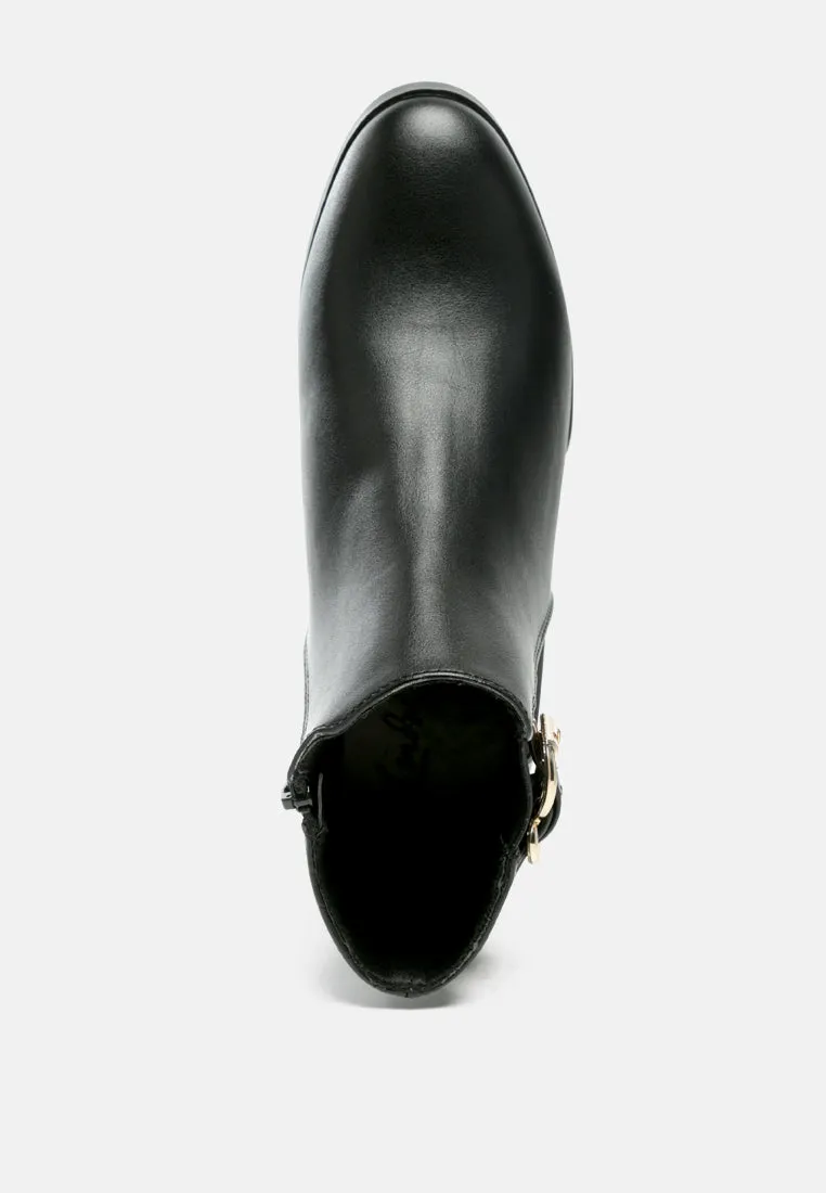 Frothy Buckled Ankle Boots With Croc Detail By Ruw