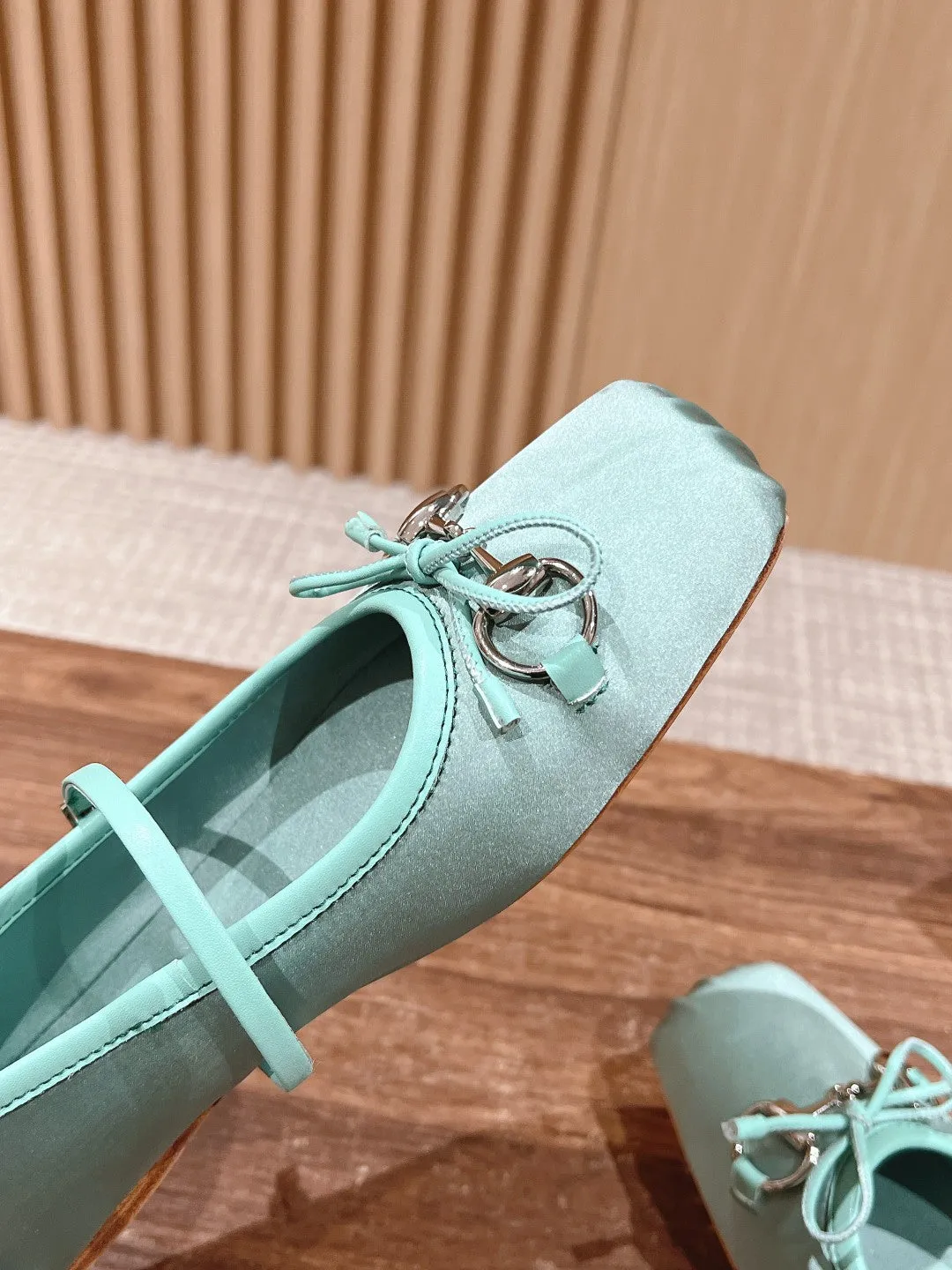 GC Silk fabric Early Spring Resort Series Horsebit Ballet Flats