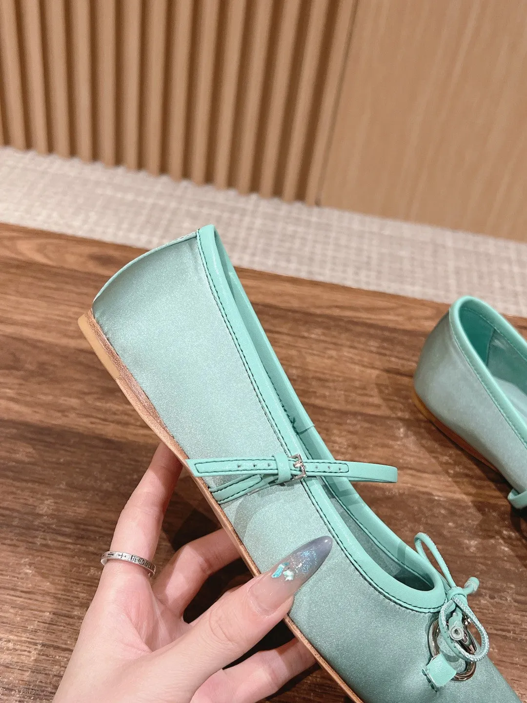 GC Silk fabric Early Spring Resort Series Horsebit Ballet Flats