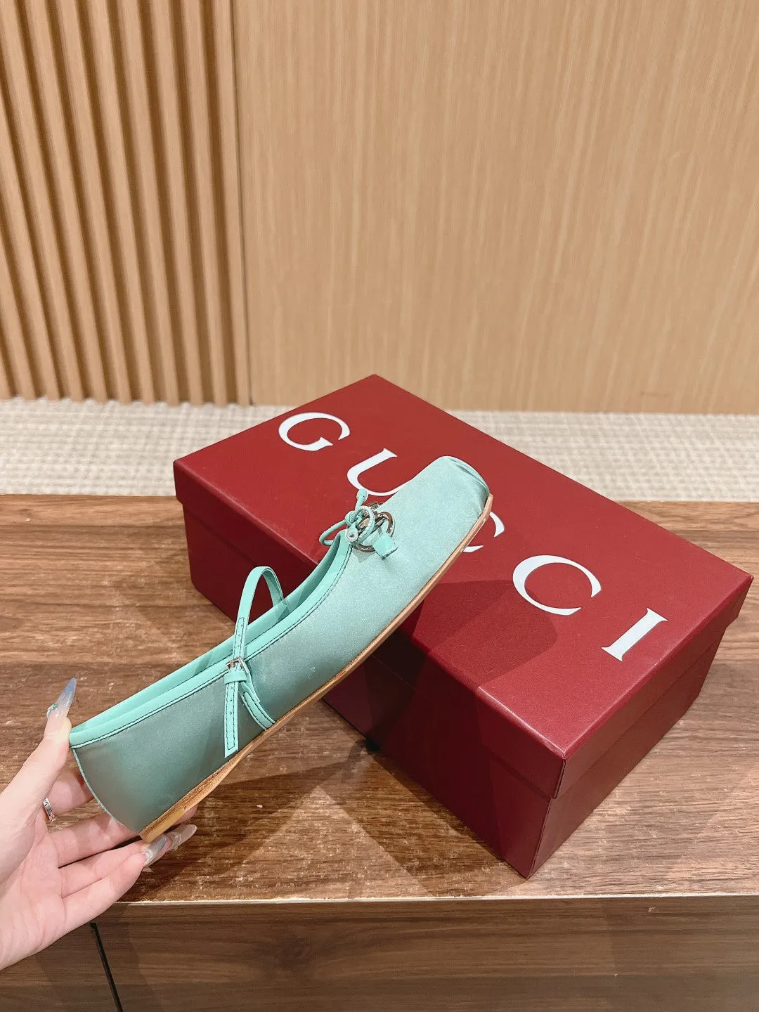 GC Silk fabric Early Spring Resort Series Horsebit Ballet Flats