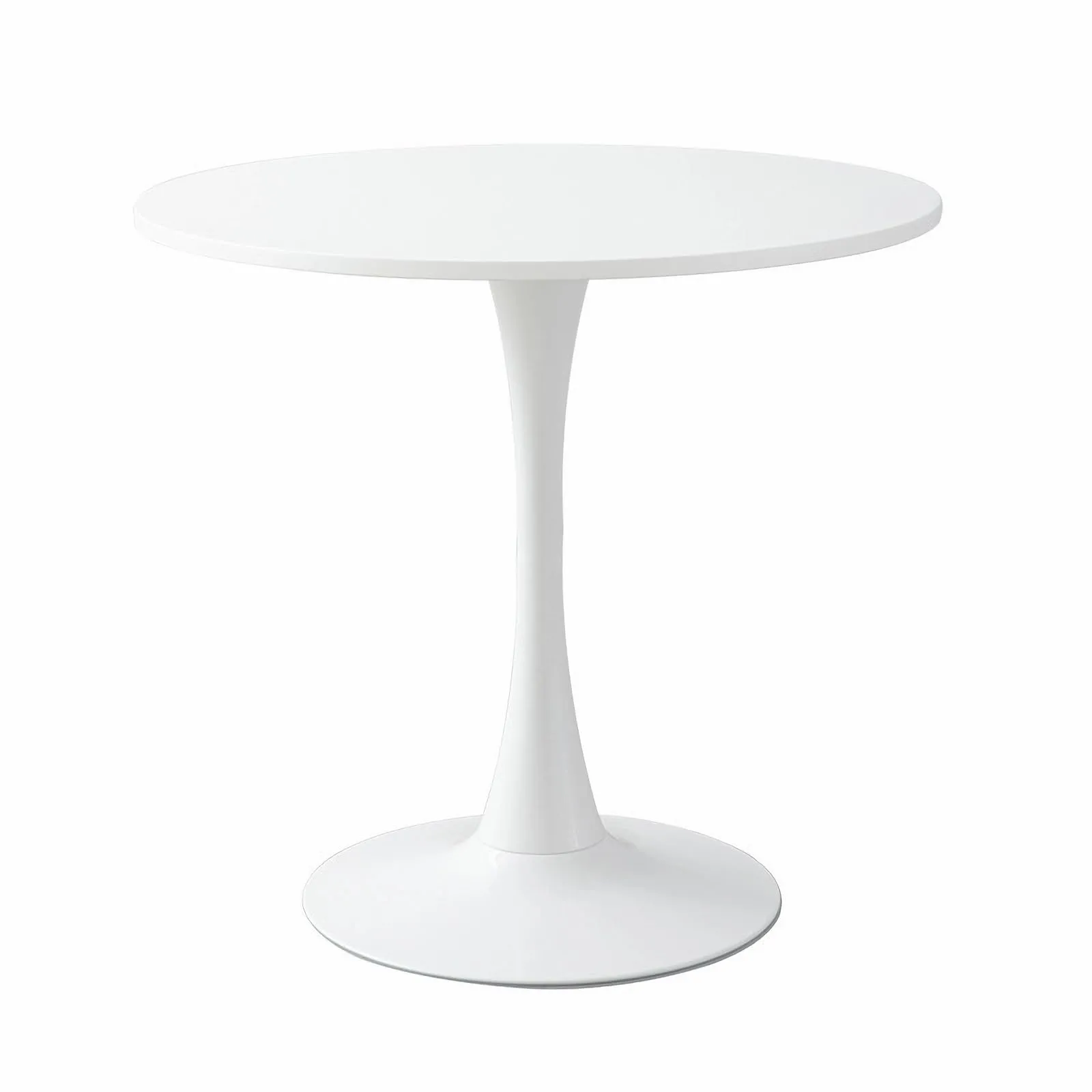 Generic Round Dining Table, Modern Dining Table, 24 Inch Kitchen Dining Table for 2-4 People, Casual Coffee Table with Pedestal for Small Space, Dining Room, Living Room and Cafe, White