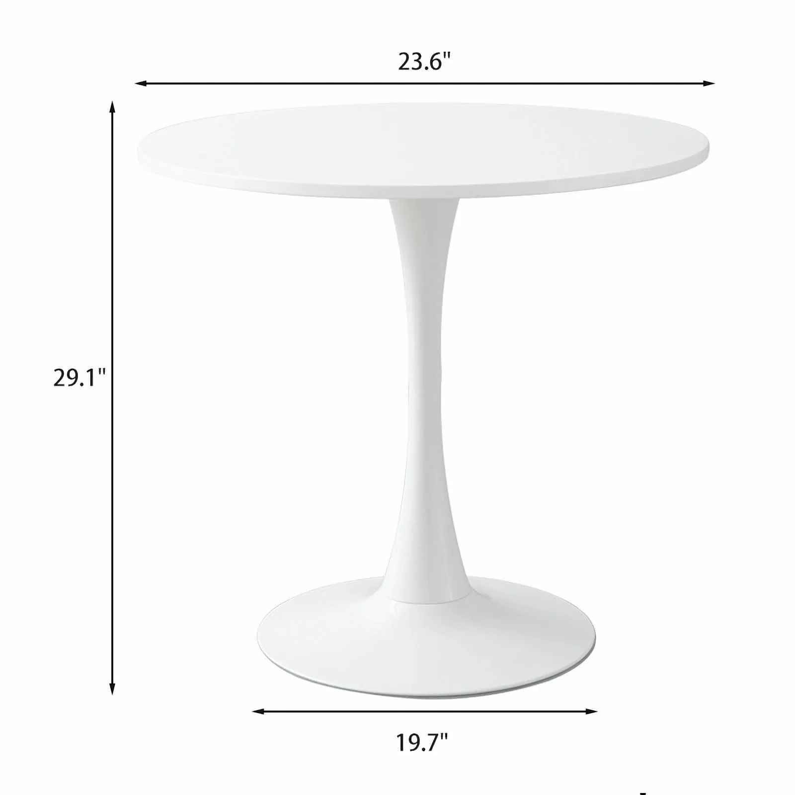 Generic Round Dining Table, Modern Dining Table, 24 Inch Kitchen Dining Table for 2-4 People, Casual Coffee Table with Pedestal for Small Space, Dining Room, Living Room and Cafe, White