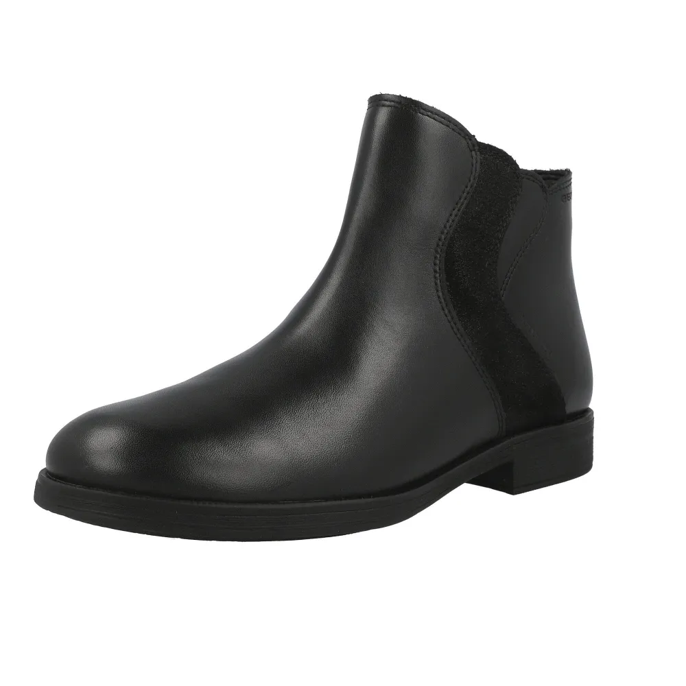 Geox Agata Waterproof Girls' Black Ankle Boots