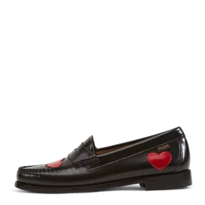 Gh Weejun Wmn Penny Love Black Lthr W/red