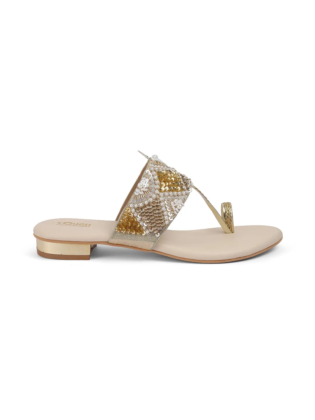 Girl's Jaipuri Chappal Bridal Juti Kolhapuri FlatSandals Ethnic Wear For Women