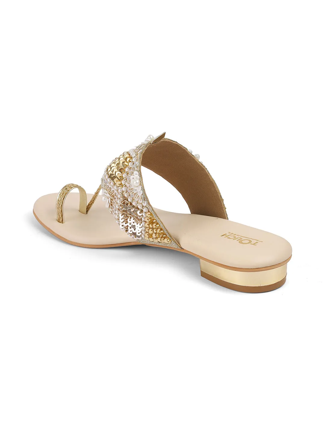 Girl's Jaipuri Chappal Bridal Juti Kolhapuri FlatSandals Ethnic Wear For Women