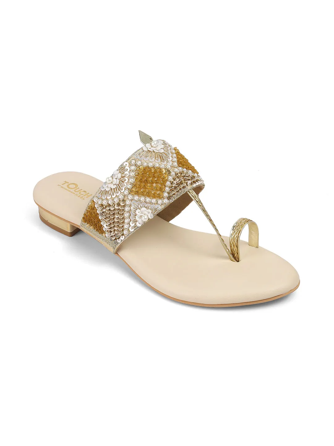 Girl's Jaipuri Chappal Bridal Juti Kolhapuri FlatSandals Ethnic Wear For Women