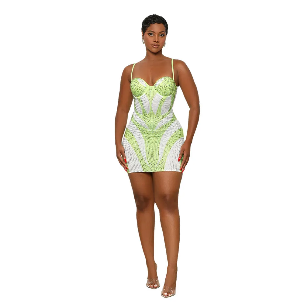 Glamorous Strap Beaded Bodycon Dress for Unforgettable Party Looks