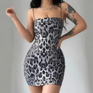 Glamorous Strap Sequin Dress for Stunning Nightclub Style