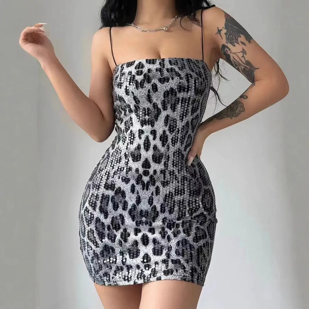 Glamorous Strap Sequin Dress for Stunning Nightclub Style