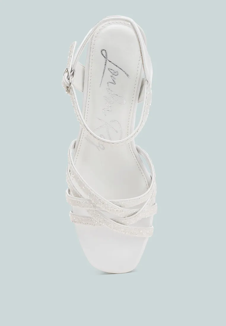 Glitter Strappy Block Sandals By RAG