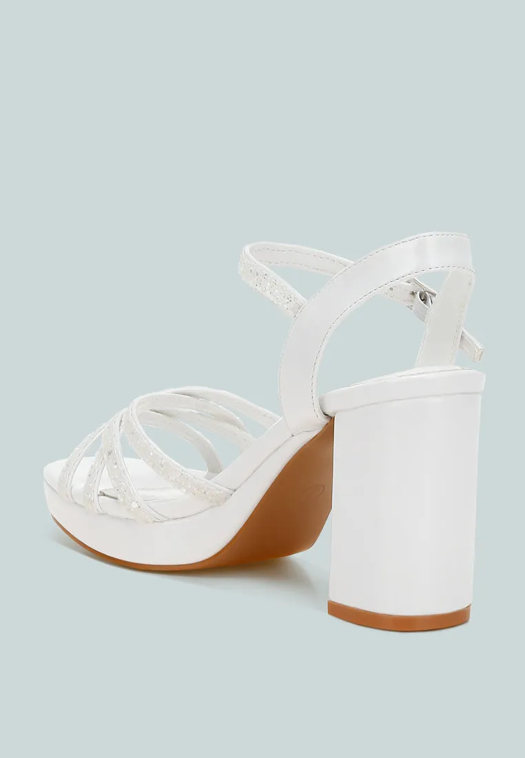 Glitter Strappy Block Sandals By RAG