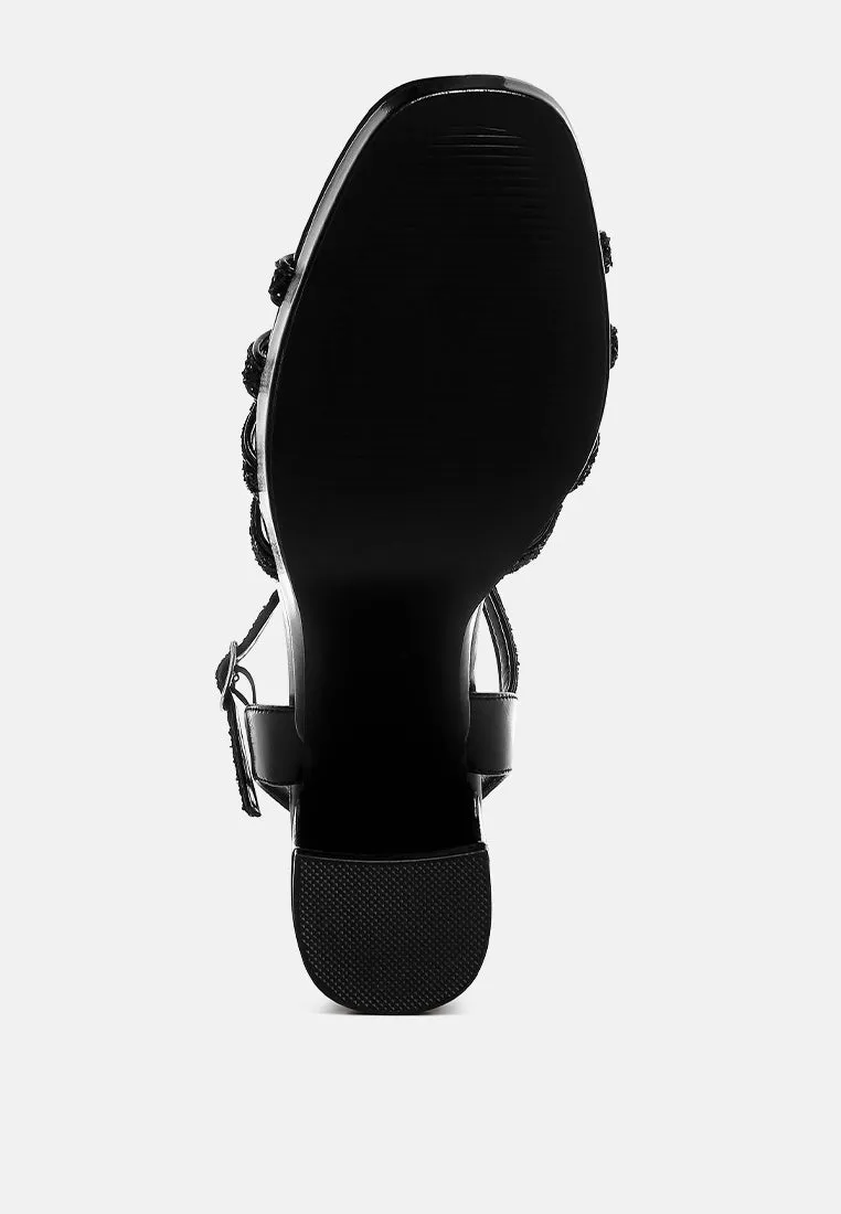 Glitter Strappy Block Sandals By RAG