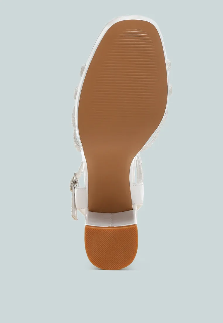 Glitter Strappy Block Sandals By RAG