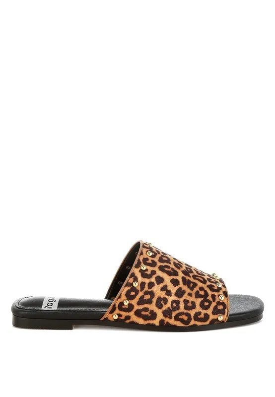 Hilsa Leopard Print Slip-On Flats for Stylish Comfort