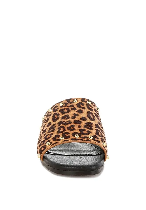 Hilsa Leopard Print Slip-On Flats for Stylish Comfort