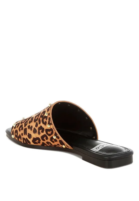 Hilsa Leopard Print Slip-On Flats for Stylish Comfort