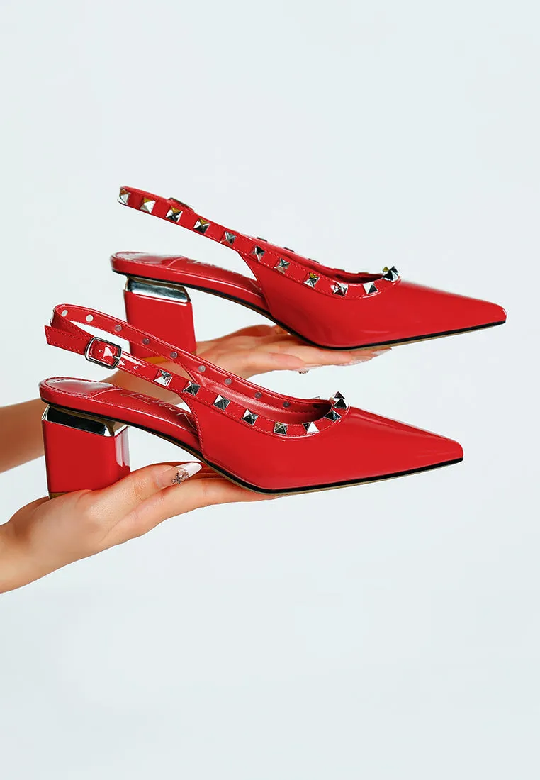 Hiral Stud Embellished Slingback Sandals