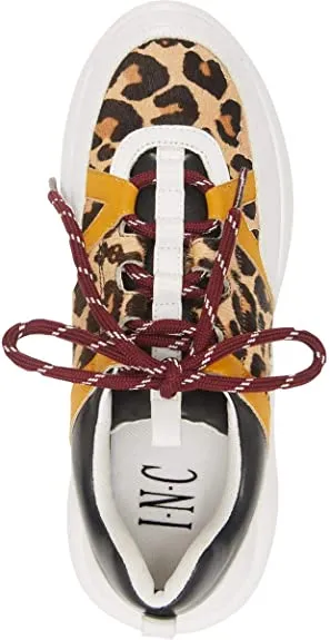 INC Gemella Animal-Print Sneakers Leopard/Mustard