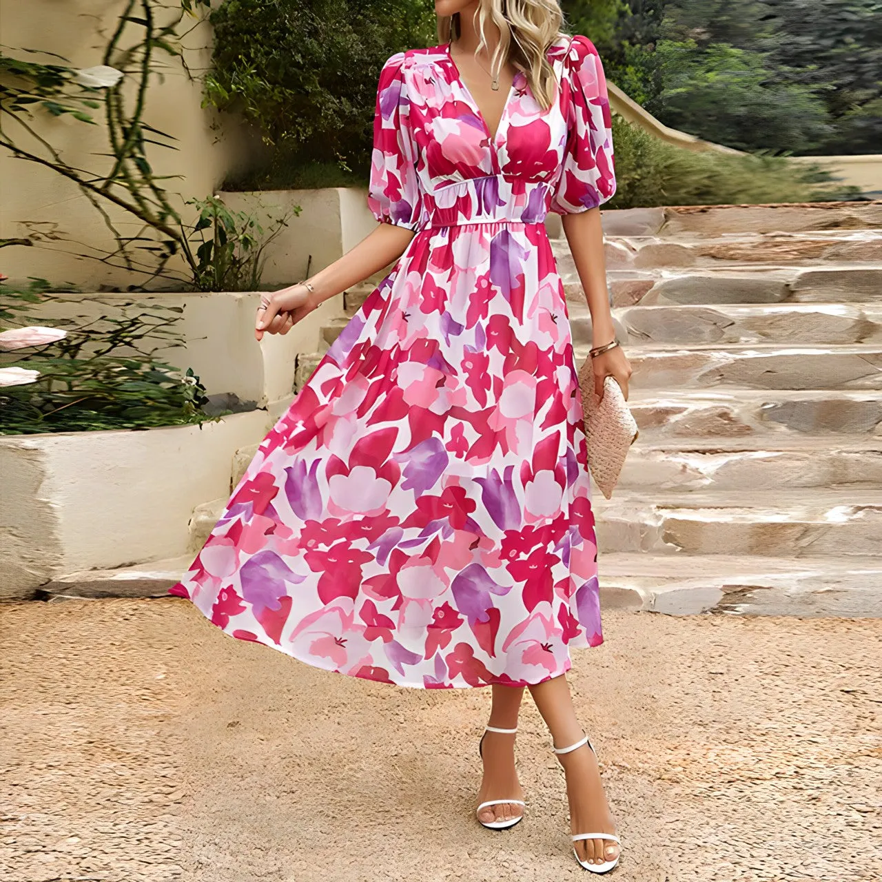 Jenny - Mid-length dress with V-neck