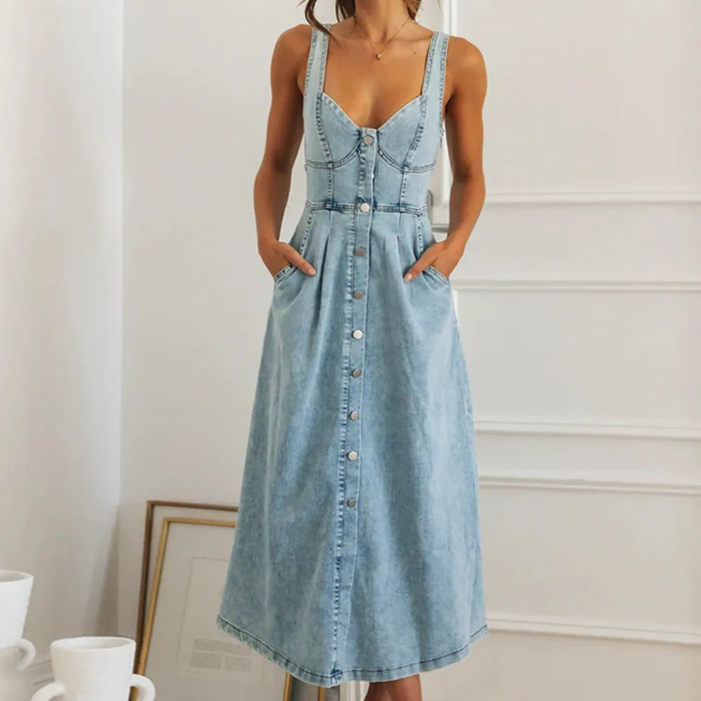Jessamine | Stylish Denim Button-Down Dress