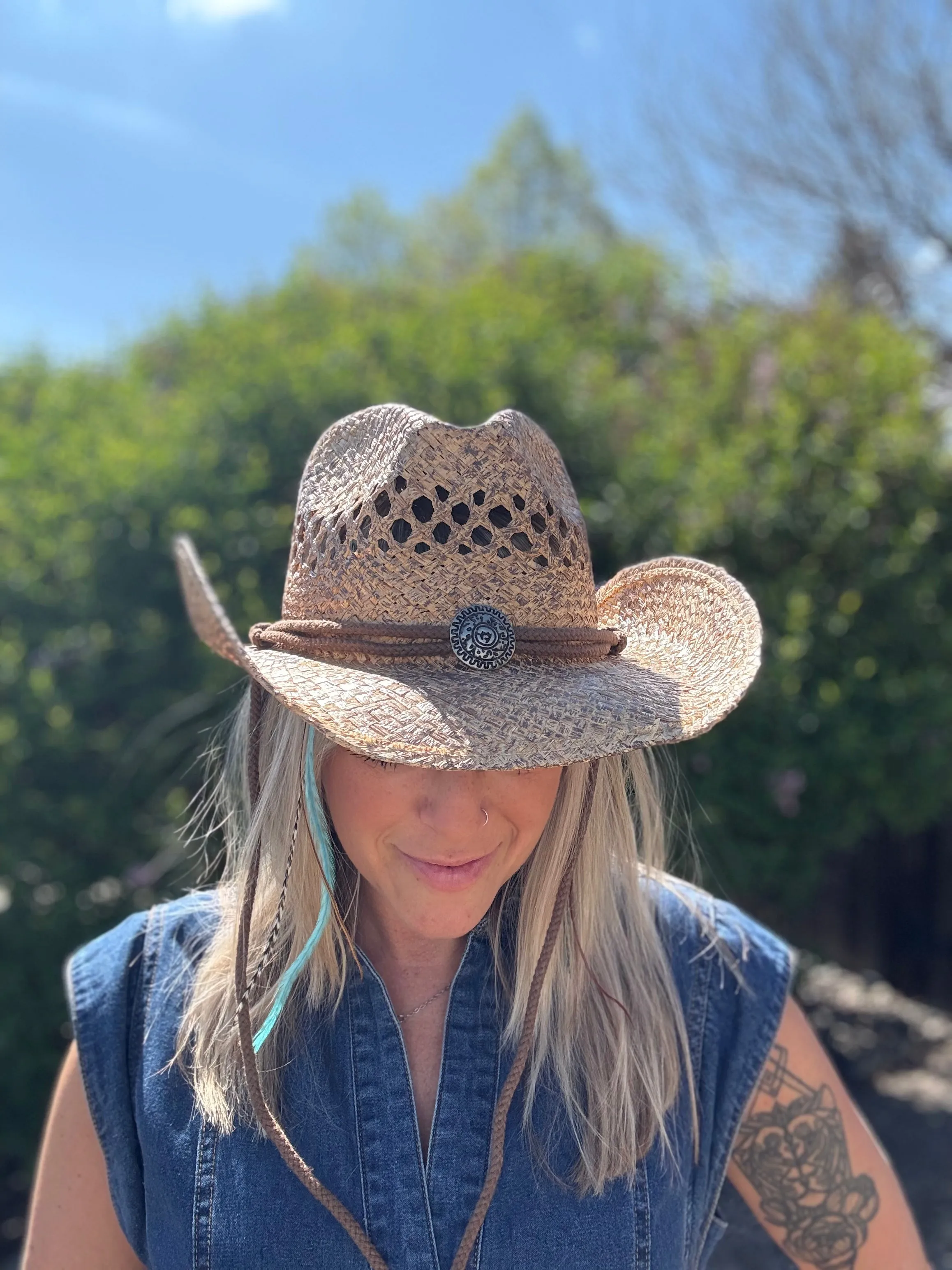 John Stone Western Raffia Cowboy Hat