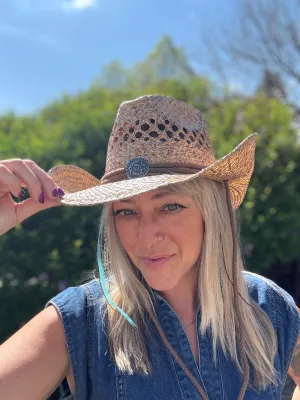 John Stone Western Raffia Cowboy Hat