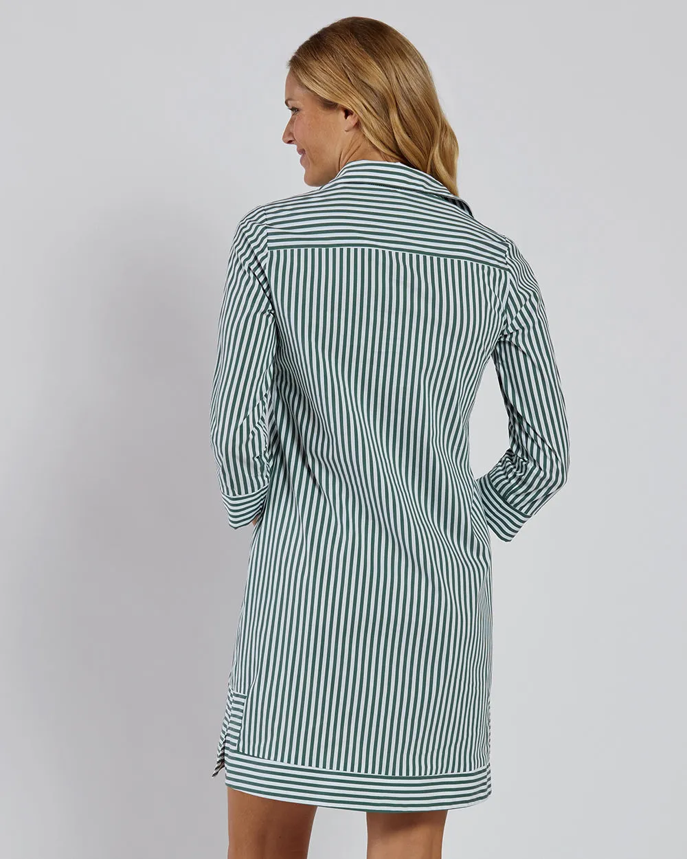 Jude Connally Finley Dress- Cotton Eden Green Stripe