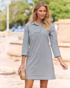 Jude Connally Finley Dress- Cotton Eden Green Stripe