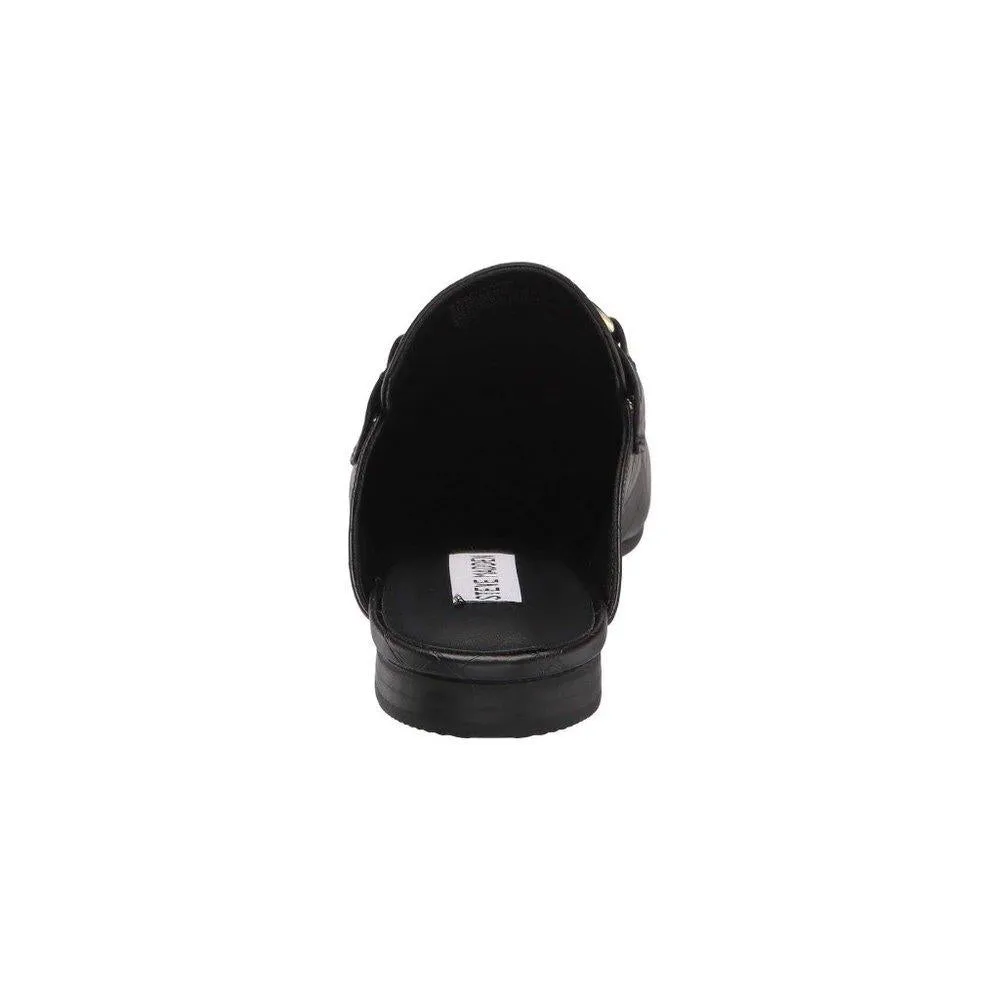 Kandi Black Croc Leather Flats