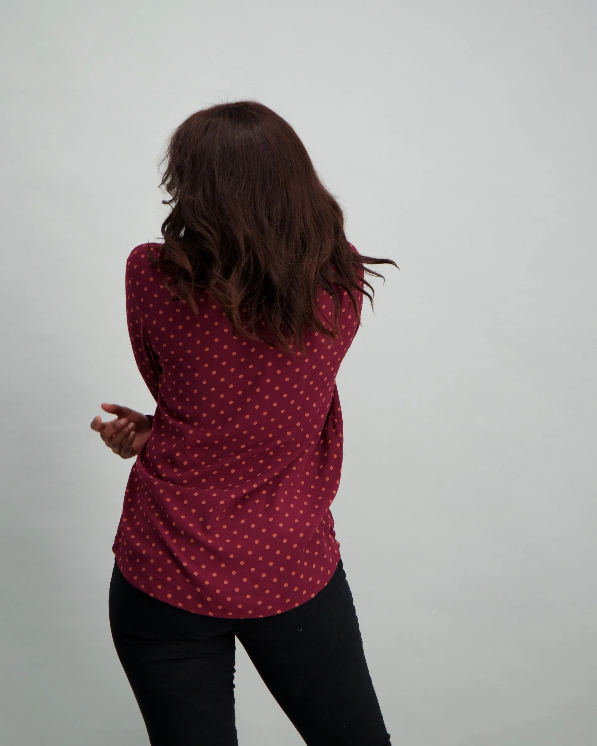 Ladies Drawstring Shirt - Burgundy