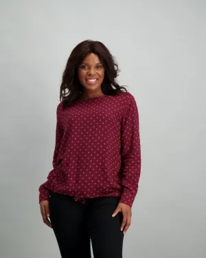 Ladies Drawstring Shirt - Burgundy
