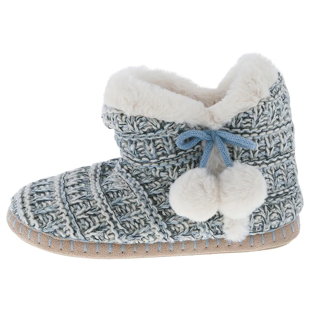Ladies Woven Knit Slipper Boot