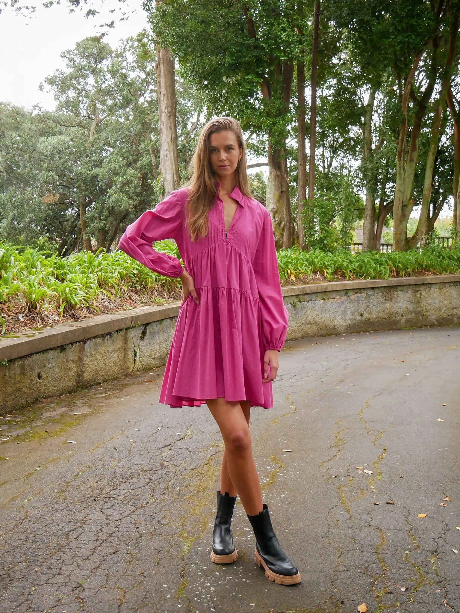 LEO   BE DUSK DRESS  RASPBERRY