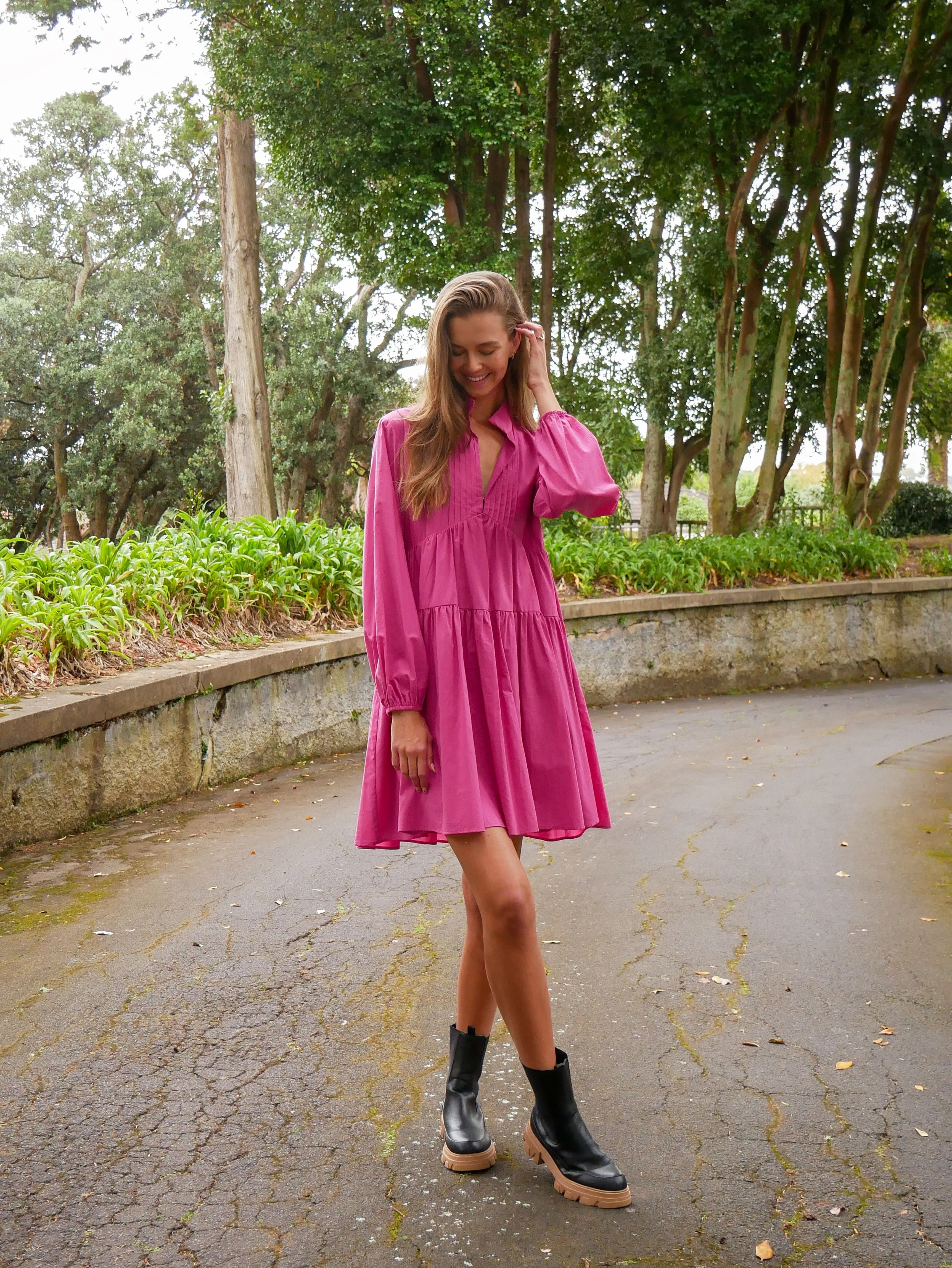 LEO   BE DUSK DRESS  RASPBERRY