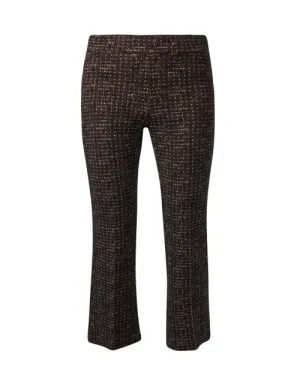 Leo Metallic Brown Crop Flare Pant