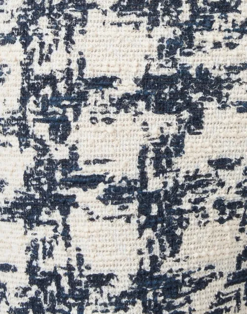 Leo White and Navy Boucle Crop Flare Pant