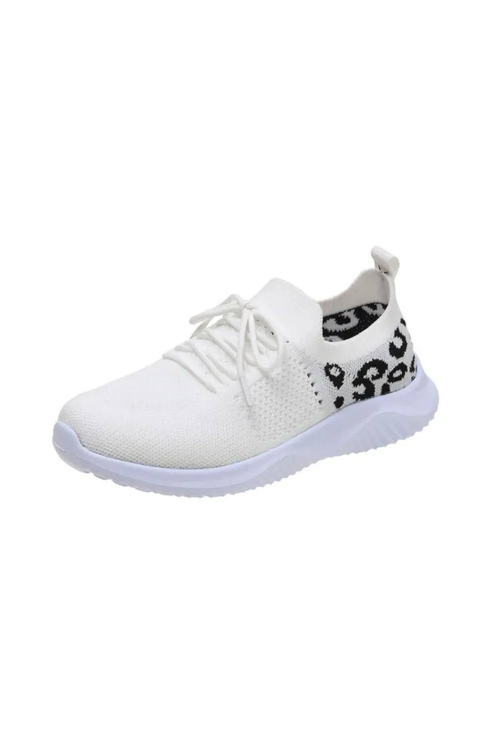 Leopard Breathable Mesh Lace Up Athletic