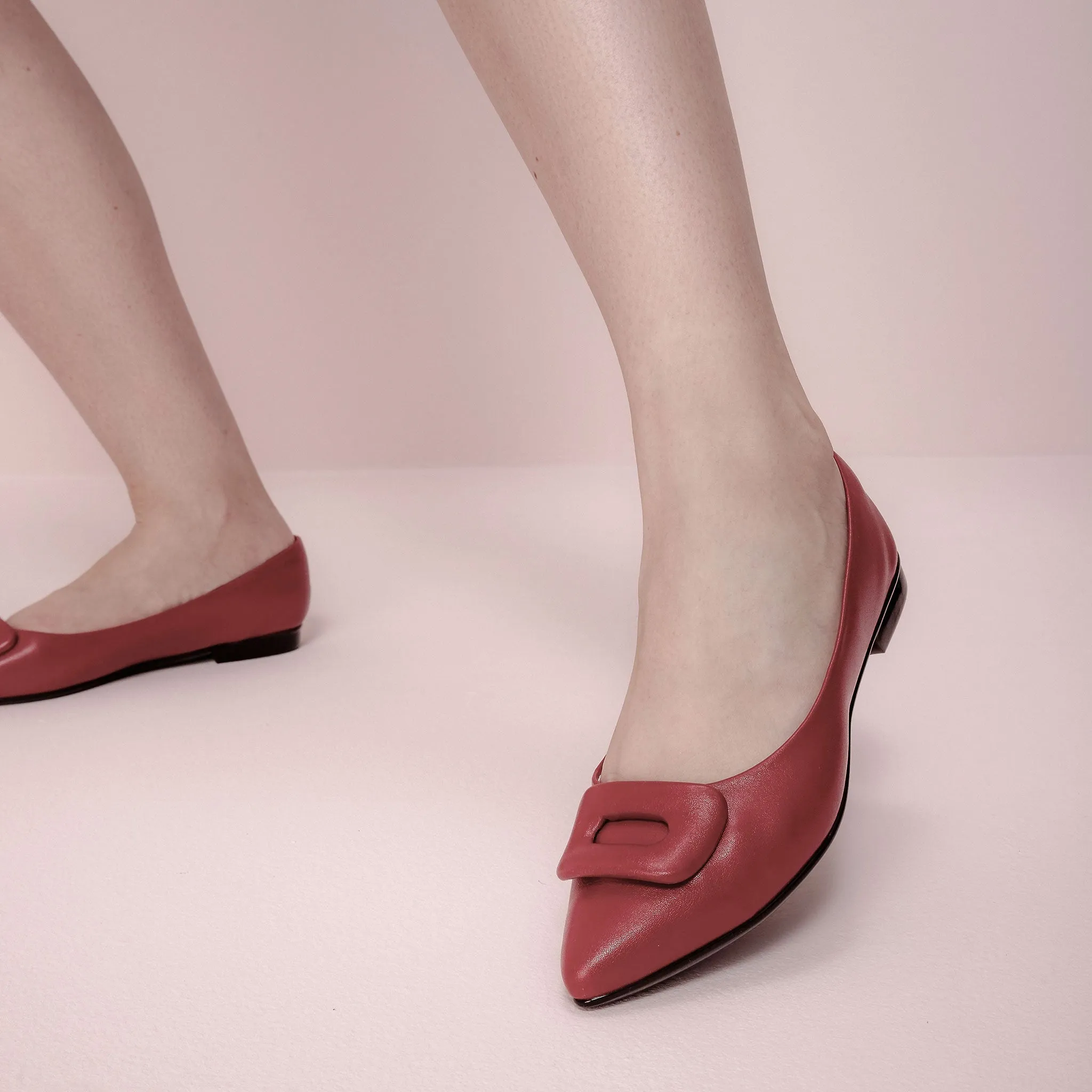 Lia Red Pointed Toe Flats