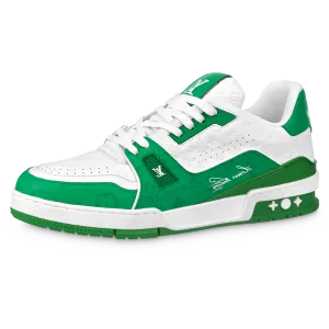 Louis Vuitton Trainer Low White Green
