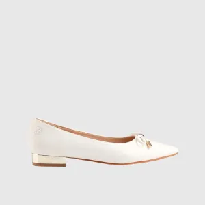 Low Heel Court Shoe White  10565