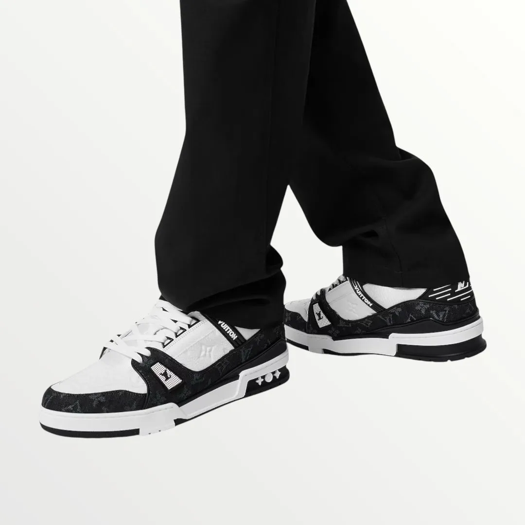 lv trainer sneaker black