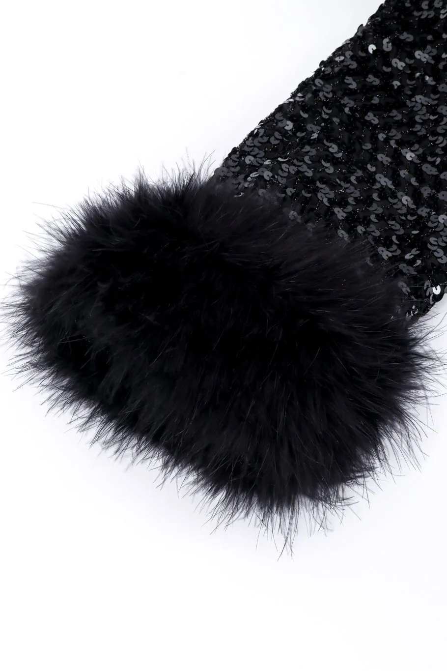 Marabou Cuff Sequin Jacket