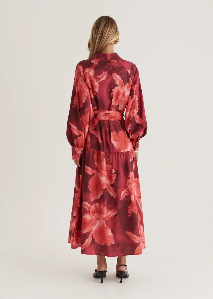 Marisa Maxi Dress - Red Floral
